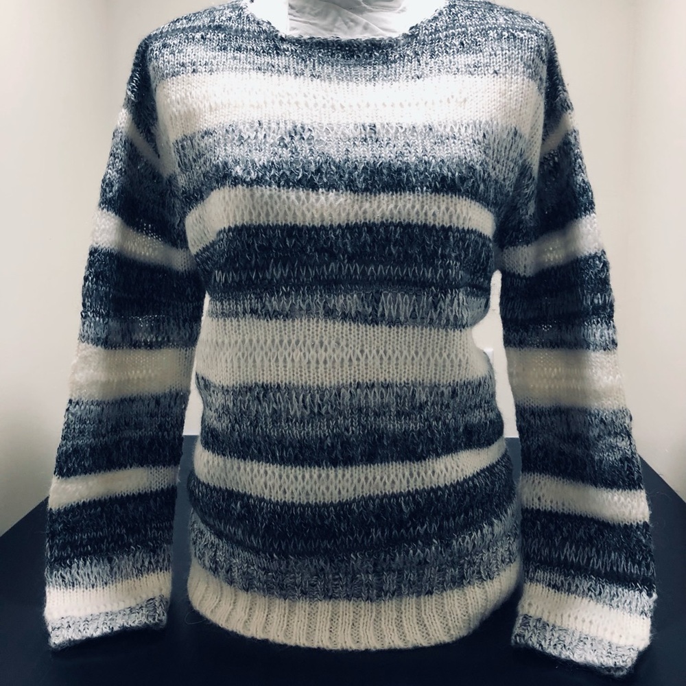 Cynthia Rowley NWT striped wool blend sweater Size L